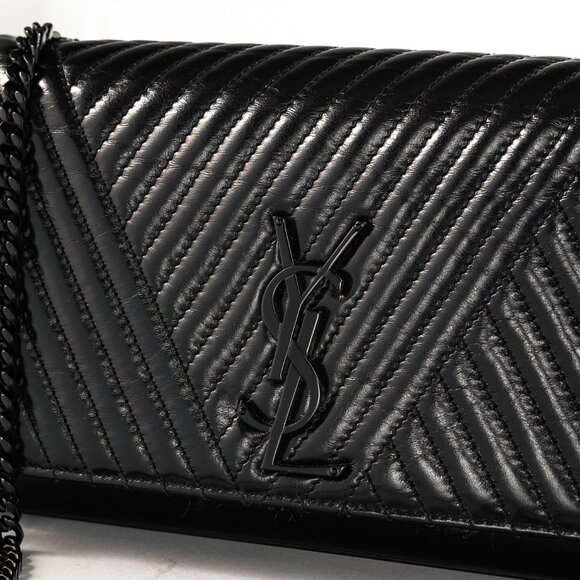 Saint Laurent Kate Medium Black Matelassé Leather Crossbody - Picture 8 of 14